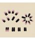 NA081 - Black Plant Flower Manicure Nails